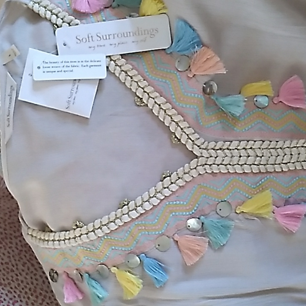 Soft Surroundings Natural Tassel Tunic - Picture 3 of 8